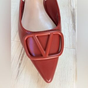 Burgundy Pointy Flats
